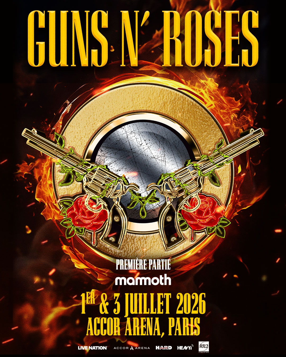 affiche guns n roses paris bercy 2026 affiche guns n roses paris bercy 2026